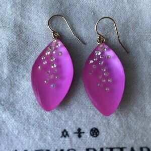 Alexis Bittar | Dust Long Leaf Statement Earrings (fuchsia/pink)